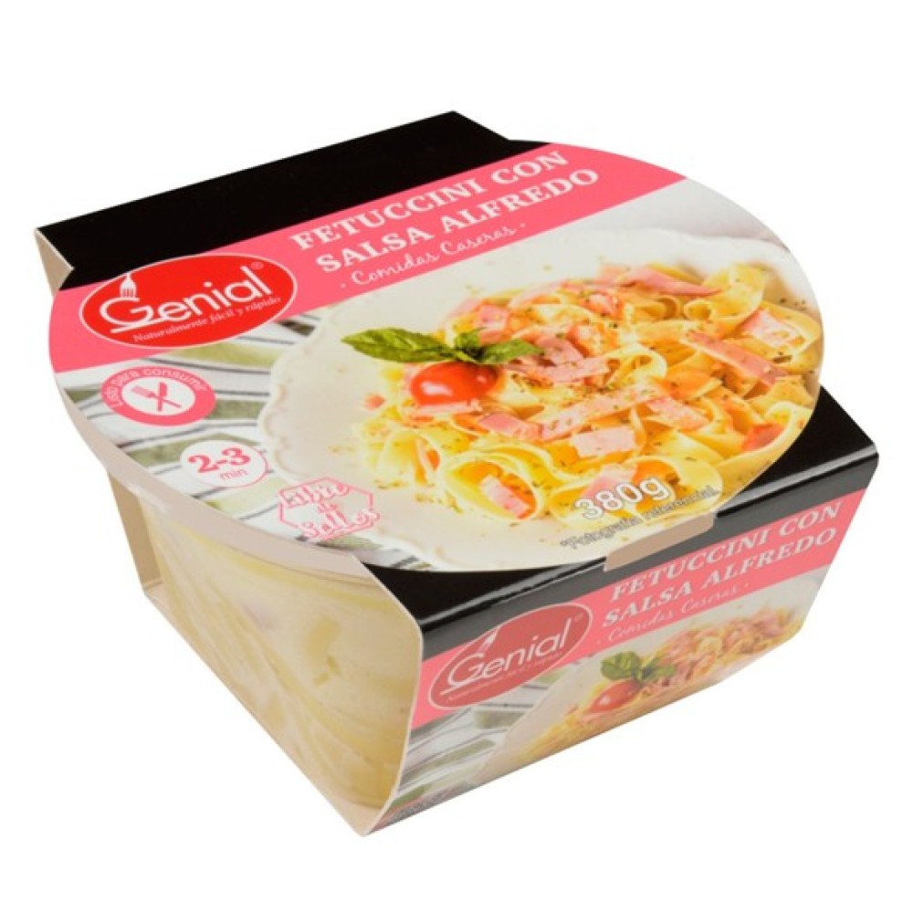 CAJA (5 UN)  FETUCCINI CON SALSA ALFREDO GENIAL 380GR